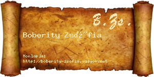 Boberity Zsófia névjegykártya